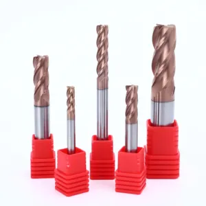 For hard metal material drilling 1/2'' inches 4 flutes hrc55 micro grain carbide durable corner radius end mill cnc machining