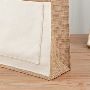 Manufacturer <strong>Wholesale</strong> Custom Printed Logo Eco Reusable Burlap Handbag Shopping <strong>Jute</strong> <strong>Tote</strong> <strong>Bag</strong> <strong>Bags</strong> with Window - Product Image 4