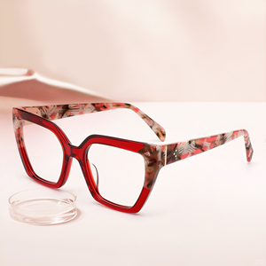 <span class=keywords><strong>Occhiali</strong></span> da vista stile Vintage donna Cat Eye <span class=keywords><strong>occhiali</strong></span> da vista spessi acetato colorato grandi dimensioni montature ottiche comode - Product Image 1