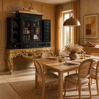 Château Noir &amp;   Buffets de style Grand Vitrine en or |   Cave à vin en verre de style rococo français de luxe - EKAR