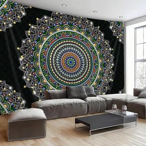 Cool colorato Mandal arazzo artigianato popolare indiano hippie bohémien da parete estetica floreale Mandala arte della parete in Stock - Product Image 3