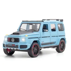 Miniauto 1/24 G800 SUV Vehicle Six-door Sound And Light Steering Shock Absorber Alloy Car Model Toy Car Decoration