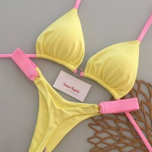 Nouveau style européen et américain 2025 – Bikini triangle sexy brésilien transfrontalier pour femme – Maillot de bain de plage en Spandex/Nylon - Product Image 3