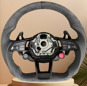 R8 avec bouton de démarrage, sélection demi volant Alcantara pour <span class=keywords><strong>Audi</strong></span> A3 A4 A5 A6 C7 C6 C8 B7 B8 B9 Q3 Q5 Q7 RS3 RS7 S600 8V - Product Image 6