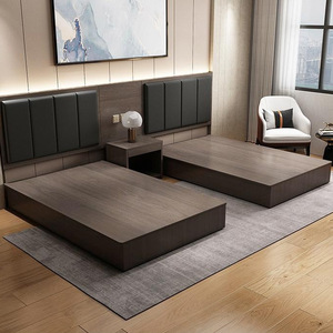 Ensemble de meubles de chambre à coucher d'hôtel moderne 3 étoiles Love Zone, sur mesure, lit simple/double/king/queen, cadre de lit en bois, armoire, durable - Product Image 1