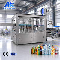 Machine à eau, jus et boissons automatique électrique contrôlée par PLC, haute précision, 3 en 1, pour bouteilles en plastique PET, capacité de 200 ml