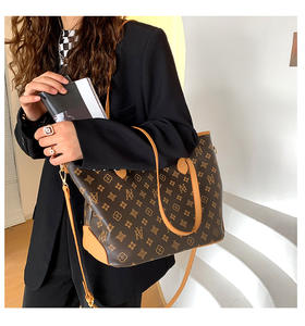 Sac de bureau rétro professionnel de grande capacité pour femme nouveau sac à main fourre-tout à bandoulière imprimé classique de taille personnalisée populaire - Product Image 1