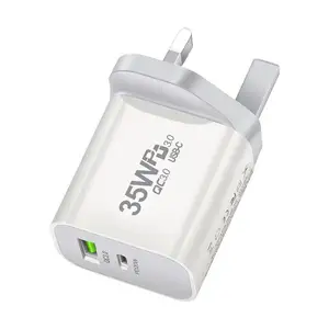 Carregador de telefone portátil USB C Carregadores adaptadores de carregamento rápido 35W para carregamento rápido de celular