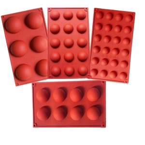 Moule en silicone personnalisé 6/15/24 trous <span class=keywords><strong>demi</strong></span>-sphère moule à chocolat et à bonbons pour décoration de gâteau mousse dôme gelée cupcake - Product Image 1