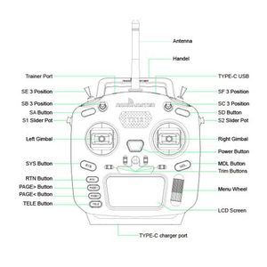 RadioMaster TX12 MKII 16 canales con gimbals Hall, compatible con OPENTX y EDGETX, control remoto ELRS para motores RC - Product Image 6