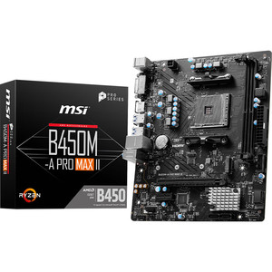 <span class=keywords><strong>MSI</strong></span> <span class=keywords><strong>B450M</strong></span>-A <span class=keywords><strong>PRO</strong></span> MAX II AMD B450 AM4 ซ็อกเก็ต Ryzen 2000 - 5000 โปรเซสเซอร์ DDR4 HDMI DVI-D เมนบอร์ด SATA 6Gb/s MicroATX M.2 NVMe - Product Image 1