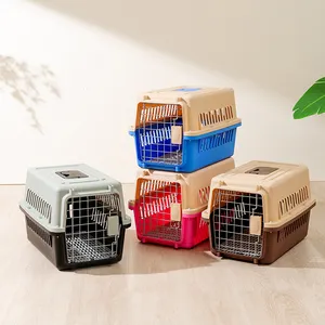 Caixa de plástico para cães e gatos, produto de transporte luxuoso para transporte, transporte rápido por atacado
