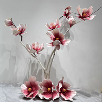 Décoration de vitrine de centre commercial en EVA personnalisée, magnolia géant, fleurs artificielles, vente en gros d'usine