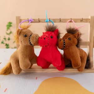 Little Horse Shaped Keychain and Bag Pendant, Two Styles, Movable Tail, Novelty Plush Toy, Gift for <b>Boys</b> and Girls on Festivals - Product Image 2