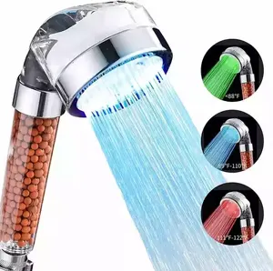 发光二极管淋浴喷头过滤淋浴喷头温度控制发光二极管负离子彩色浴室淋浴手持淋浴