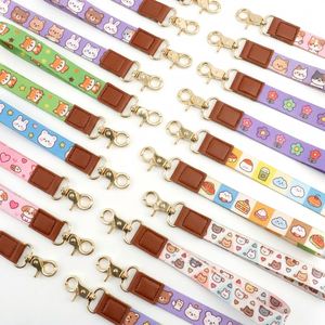 Wholesale High Quality Polyester Keychains Custom Design Leather Lanyards Short <b>Wrist</b> <b>Strap</b> Lanyard for Promotion - Product Image 3
