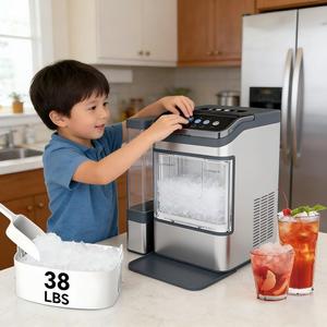<span class=keywords><strong>Machine</strong></span> à glaçons automatique personnalisée avec support de cuillère intégré, <span class=keywords><strong>machine</strong></span> à glaçons en forme de nuggets avec grand réservoir auxiliaire de 3 L - Product Image 2