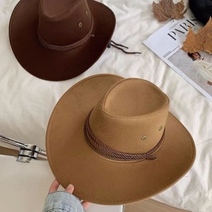 Chapeau Fedora Rétro Américain Style Western Jazz à Large Bord pour Hommes et Femmes, Protection Solaire Estivale, Style Chevalier Britannique Décontracté, 100% Coton - Product Image 5