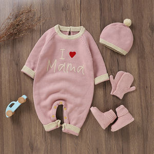 Mimixiong Fabricant Barboteuse ropa de bebes invierno Tricoté À Manches Longues Barboteuse Combinaison À Capuche Nouveau-Né - Product Image 4