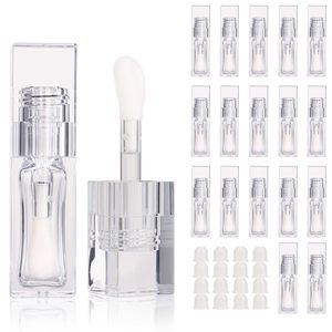 Tube de brillant à lèvres transparent en plastique de 5,5 ml avec bouchon à vis, faible MOQ, vente en gros, conteneur vide pour rouge à lèvres, blush liquide transparent avec grande brosse - Product Image 1