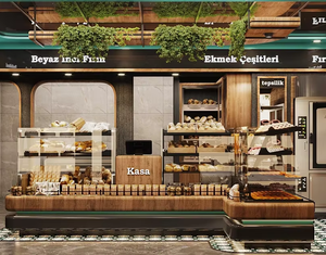 Modern Coffee House Interior Design coffee shop equipment cafe Shop Counter Full Customized Cafe Shop Display Furniture - Product Image 1