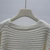 Bouton Design vraie fourrure Dec Breasted Pull col en V tricoté Cardigan pull manteau pour les femmes