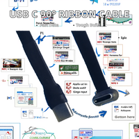 Câble d'extension USB 3.1 Type C Type C Ruban FPC 90 degrés Plat 0.2m Longueur 2A Fonction Tresse blindée Veste PVC pour caméra FPV