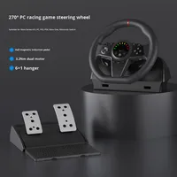 Volante de Juego Giratorio de 270 Grados con Joystick para PC, PS3, PS4, Xbox y Nintendo Switch con Pedal de Audio