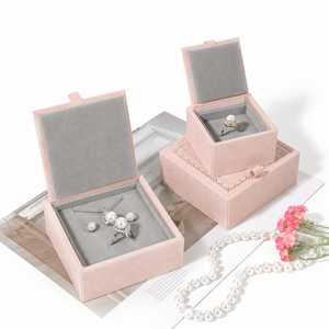 Custom Logo Square Flip Top Jewelry BoxVelvet <b>Ring</b> Earring Necklace Gift Packaging <b>Box</b> for <b>ring</b> necklace jewelry gift packaging - Product Image 4