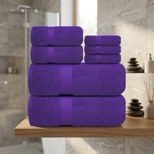 Juego de Toallas de Baño Color Púrpura, 6 Piezas, Suaves y Absorbentes, Toallas de Algodón de Lujo para Hotel y Spa - Product Image 1