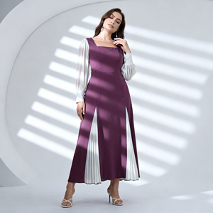 Robe Abaya en polyester de haute qualité, couleur unie, pour femmes musulmanes - Vente en gros élégante et personnalisée, luxe - Product Image 2