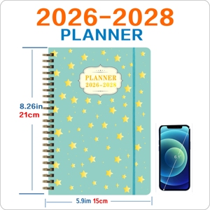 A5 hàng tuần hàng tháng kế hoạch xoắn ốc máy tính xách tay với PVC Bìa in phong cách xoắn ốc RÀNG BUỘC - Product Image 3