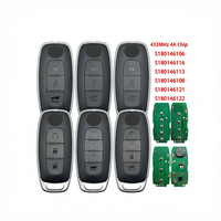 Clé Intelligente 4AChip 433MHz Rogue Pathfinder X-Trail 2023 2024 FW-CR53 S180146106 S180146116 S180146113 S180146108 ABS Noir 4