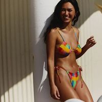 Maillot de bain 2 pièces pour femmes, OEM, body, haut tubulaire, string, vêtements de plage
