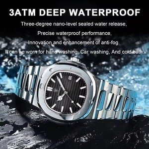 POEDAGAR <span class=keywords><strong>Orologio</strong></span> da Uomo <span class=keywords><strong>di</strong></span> Lusso, Sportivo, Impermeabile, Luminoso, con Data, Quadrante Quadrato, al Quarzo, Alta Qualità - Product Image 2