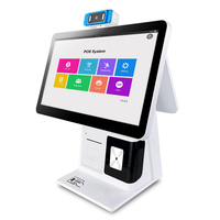 Terminal Pos Win10/Win11 todo en uno con escáner de alta velocidad pantalla dual Intel I5 Pos caja registradora escáner de código QR impresora de 58mm