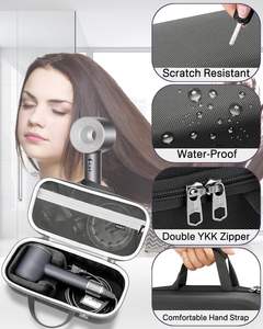 Mallette de rangement rigide compatible avec le sèche-<span class=keywords><strong>cheveux</strong></span> <span class=keywords><strong>dyson</strong></span>, sac de transport de voyage. (à vendre, étui uniquement). -Noir + Gris (Noir + Gris) - Product Image 3