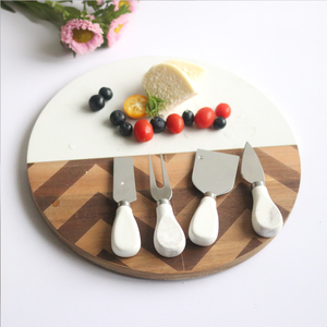 絶妙なナイフ4ピースチーズナイフセット大理石のハンドルステンレス鋼チーズナイフコレクションチーズカッター - Product Image 2