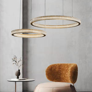 Lustre créatif nordique LED circulaire pour salle à manger, chambre à coucher, bureau, luminaire personnalisé postmoderne de luxe pour salon - Product Image 4