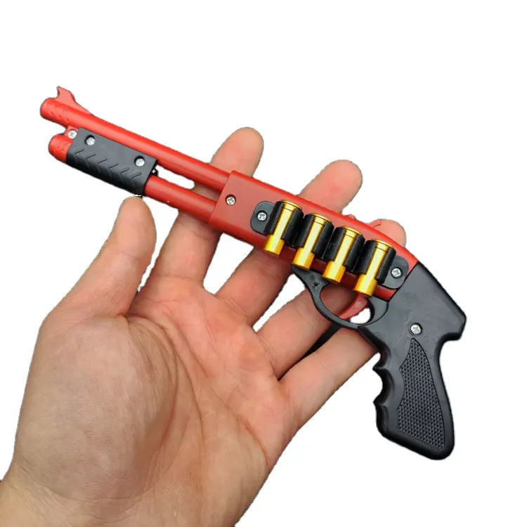 T097 High quality mini spray gun 4 rubber band model ornament toy soft bullet boy toy