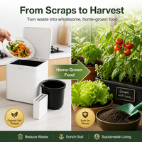 Composteur Électrique de Déchets Alimentaires 2,5 L pour Cuisine Domestique – Transforme les Restes en Poudre Inodore et Sèche, Déshydratation Automatique, Acier Inoxydable