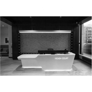 Thiết Kế Độc Đáo Bề Mặt Rắn Hiện Đại Salon Tiếp Nhận Bàn Đá Cẩm Thạch Mẫu Giáo Front Led Counter <span class=keywords><strong>Reception</strong></span> - Product Image 4