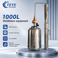 Colonne de distillation d'éthanol en acier inoxydable de qualité alimentaire 1000L professionnelle à reflux continu, équipement de distillation