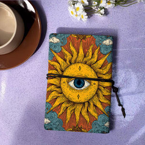 Colgante de cubierta de PU para cuaderno Vintage multiusos, ideal para notas contables con patrón de patrones de rayos de nubes de Ojos de sol en T - Product Image 3