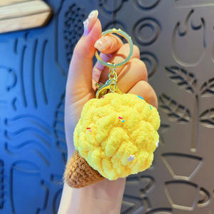 Llavero de Peluche Suave con Forma de Helado Colorido, Accesorio 3D de Dibujos Animados para Parejas, Colgante para Bolsa, Pequeño Regalo - Product Image 2