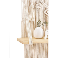 Étagère murale en macramé en coton, décoration bohème, étagère flottante, faite à la main, écologique pour le salon