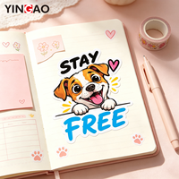 Lot d'autocollants personnalisés pour les amoureux des chiens, motif chiot de dessin animé mignon, finition brillante, autocollants découpés pour bouteilles, tasses et albums de scrapbooking