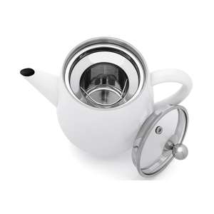 Bredemeijer Teekanne Duet EVA Glasdeckel und Filter 1,1l doppelwandig Edelstahl Matt Weiß - Product Image 4