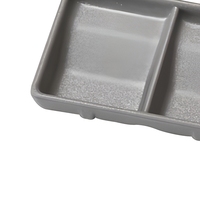 Plat à sauce double compartiment en mélamine mate, compatible lave-vaisselle, 130x84x24mm, pour fêtes, restaurants Izakaya, traiteurs et vaisselle de table