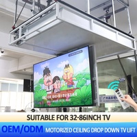 Elevador de TV Empotrado en el Techo Motorizado con Certificación CE |   180 °   Soporte Giratorio Abatible para TV de 43"-86", Compatible con Smart Home RS232